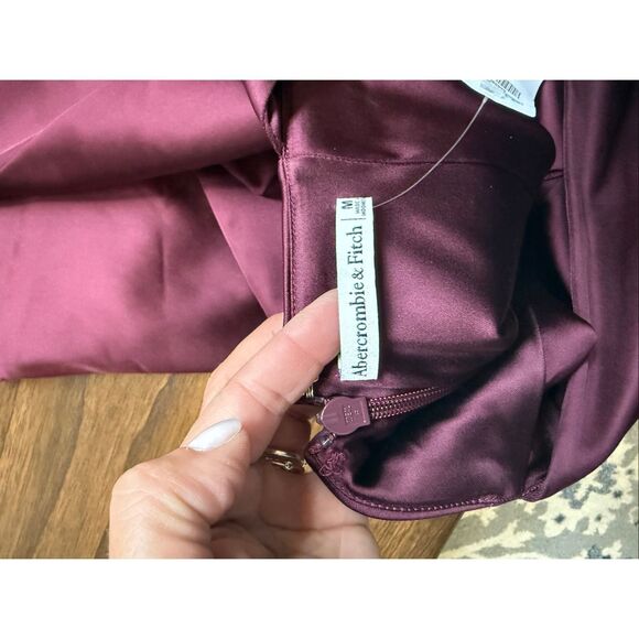 Abercrombie & Fitch Dress Medium Backless Maroon - Picture 7 of 9